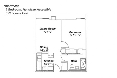 1 BR Apt, Handicap, Trails